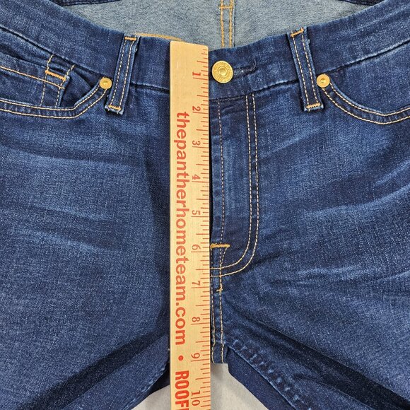 7 For All Mankind Jeans Womens 32 Blue Denim Kimmie Crop Mid-Rise - Picture 9 of 13